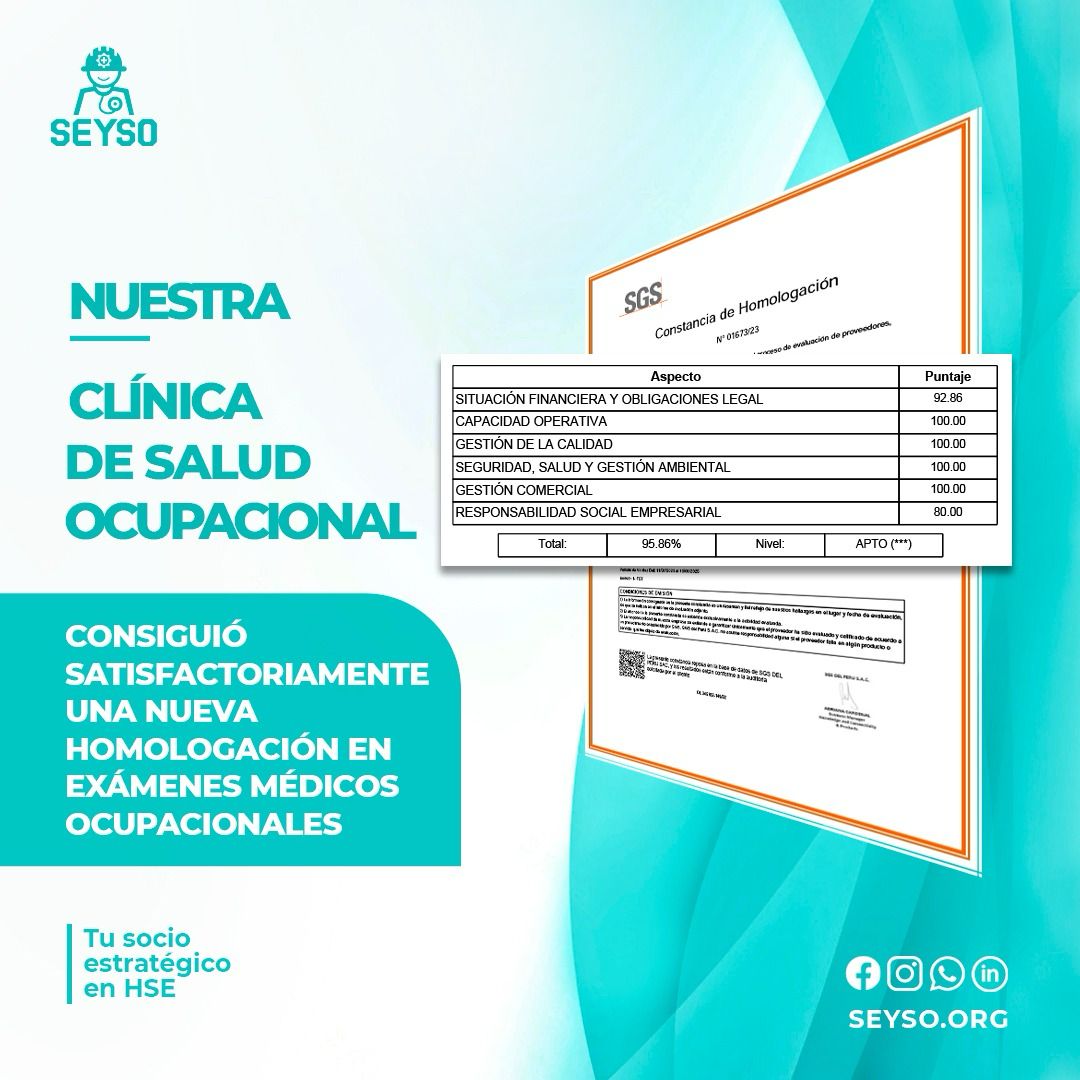 certificación exámenes médicos ocupacionales SEYSO